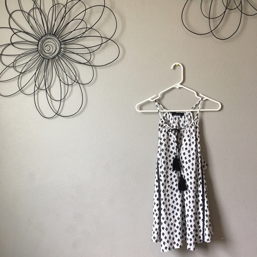 Black and White Printed Halter Top